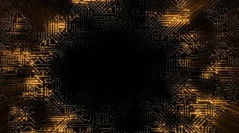 3D rendering of an electrical pulse in a microcircuit 库存插图