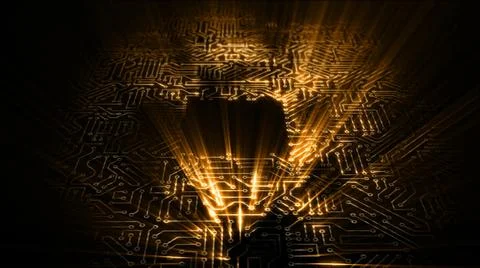 3D rendering of an electrical pulse in a microcircuit Stock Illustration
