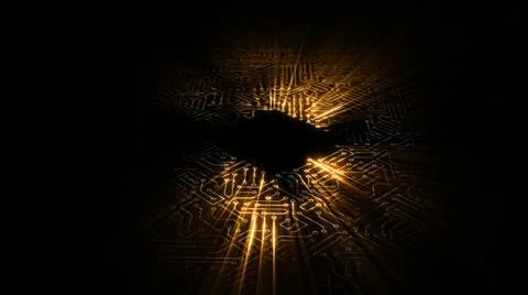 3D rendering of an electrical pulse in a microcircuit Stock Illustration