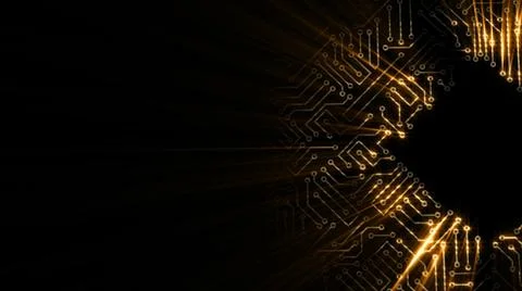 3D rendering of an electrical pulse in a microcircuit Stock Illustration