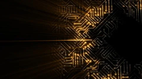3D rendering of an electrical pulse in a microcircuit Illustrazione stock