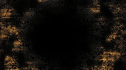 3D rendering of an electrical pulse in a microcircuit Illustrazione stock
