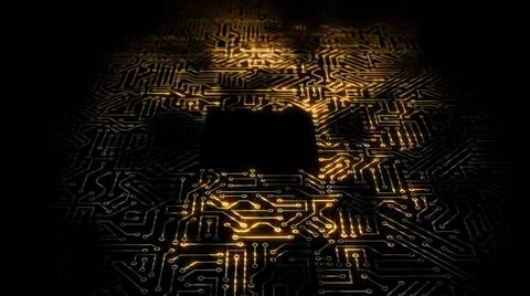 3D rendering of an electrical pulse in a microcircuit 스톡 일러스트