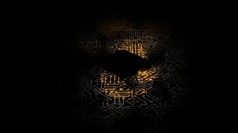 3D rendering of an electrical pulse in a microcircuit イラスト素材