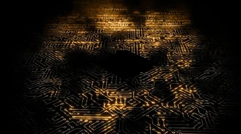 3D rendering of an electrical pulse in a microcircuit 스톡 일러스트