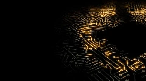 3D rendering of an electrical pulse in a microcircuit Stock Illustration