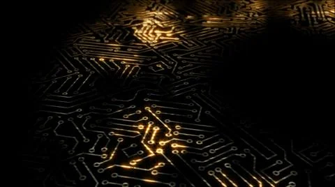 3D rendering of an electrical pulse in a microcircuit Stock Illustration
