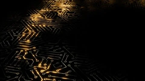 3D rendering of an electrical pulse in a microcircuit Illustrazione stock