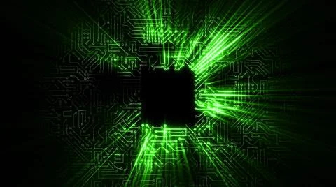 3D rendering of an electrical pulse in a microcircuit 스톡 일러스트