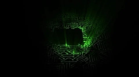 3D rendering of an electrical pulse in a microcircuit 스톡 일러스트
