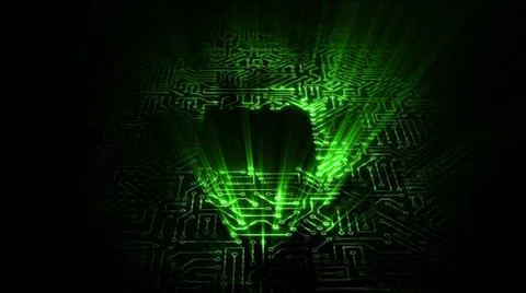 3D rendering of an electrical pulse in a microcircuit 스톡 일러스트