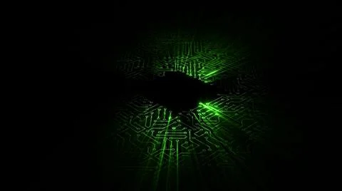 3D rendering of an electrical pulse in a microcircuit Stock Illustration