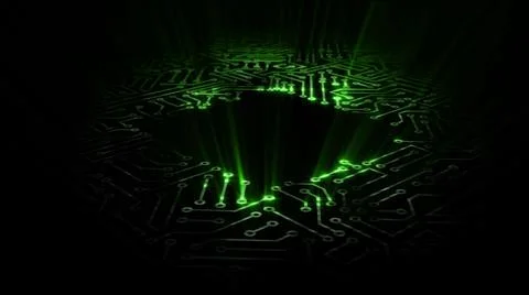3D rendering of an electrical pulse in a microcircuit 스톡 일러스트