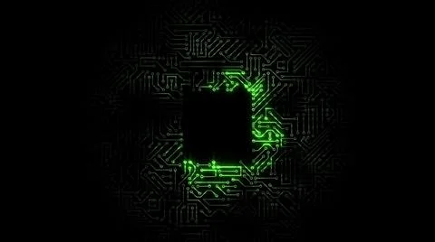 3D rendering of an electrical pulse in a microcircuit Stock-Illustration