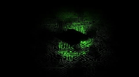 3D rendering of an electrical pulse in a microcircuit 스톡 일러스트