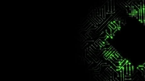 3D rendering of an electrical pulse in a microcircuit 库存插图