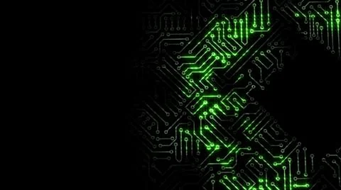 3D rendering of an electrical pulse in a microcircuit 库存插图