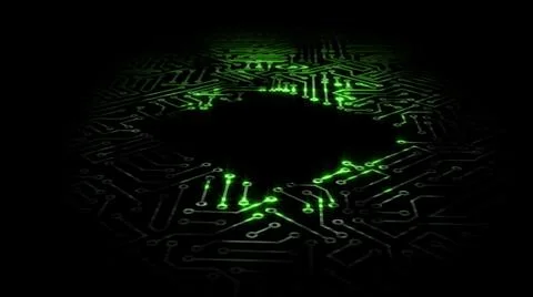 3D rendering of an electrical pulse in a microcircuit Illustrazione stock