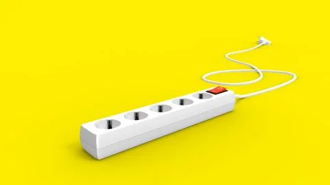 3d rendering of a electricity socket isolated in a bright studio background Stock Illustration