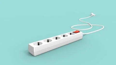 3d rendering of a electricity socket isolated in a bright studio background Stock Illustration