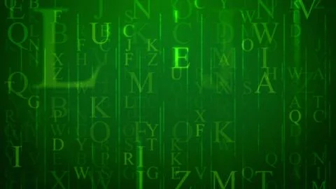 3d rendering of an electronic letter in cyberspace  with sparkling English le Stock-Illustration