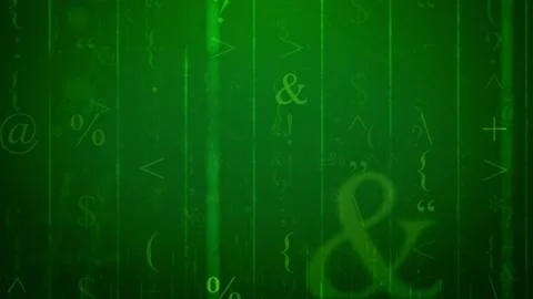 3d rendering of an electronic letter with at-sign, ampersand sign, round, cur Stock Illustration