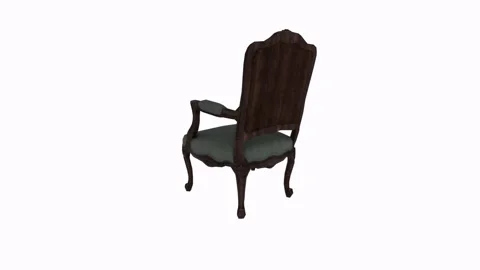 3D rendering of an elegant vintage chair with wooden frame Stockbeeldmateriaal 303594782