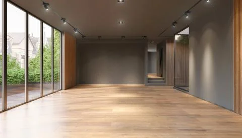 3d rendering of an empty apartment, vacant modern room. Ilustración de archivo