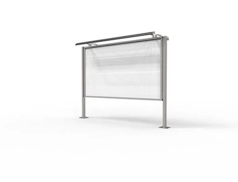 3d rendering of a empty billboard template in white studio background Stock Illustration