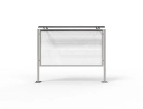 3d rendering of a empty billboard template in white studio background Illustrazione stock