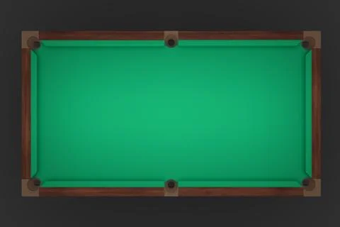 3d rendering of an empty billiard table in a top view showing its green felt イラスト素材