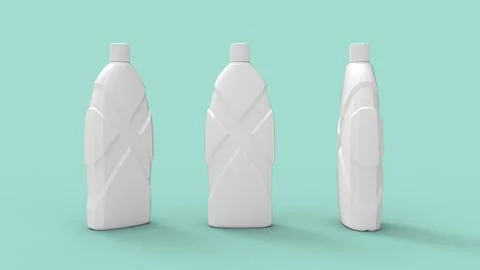3D rendering of an empty blank packaging bottlemock up product. Standing in an Ilustração Stock