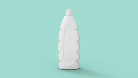 3D rendering of an empty blank shampoo bottle toiletry packaging mock up Ilustração Stock
