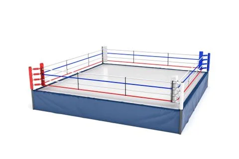 3d rendering of an empty boxing ring isolated in white background. イラスト素材