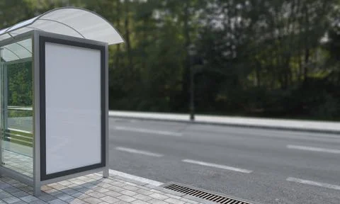 3D rendering of an empty bus stop Stock Illustration