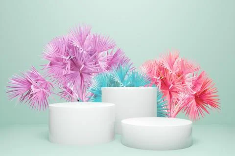 3D rendering of empty display stand Stock Photos