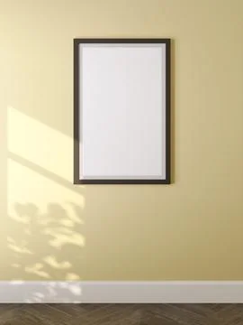 3d rendering of an empty frame on the wall. Stock-Illustration