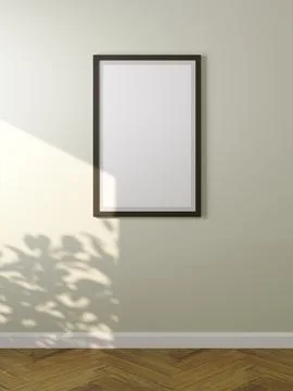 3d rendering of an empty frame on the wall. Stock Illustration