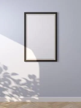 3d rendering of an empty frame on the wall. Stock-Illustration