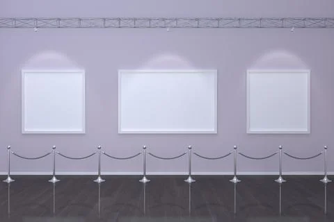 3D rendering of an empty Museum hall Stockillustratie