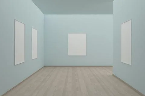 3D rendering of an empty Museum hall Stockillustratie
