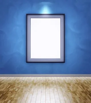 3D rendering of an empty picture frame Illustrazione stock