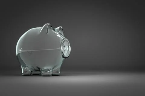 3d rendering of an empty piggy bank with space for your content Stock Illustration