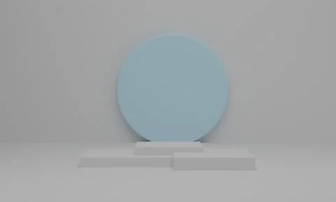 3D rendering. Empty podium or pedestal display on white background. Stock Illustration