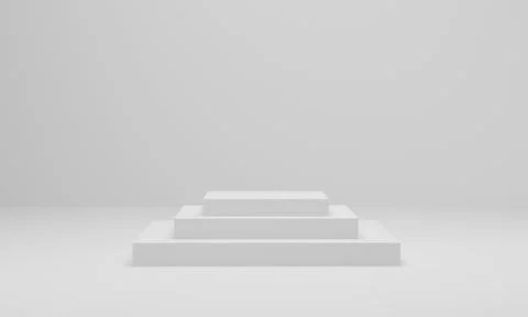 3D rendering. Empty podium or pedestal display on white background. Stock Illustration