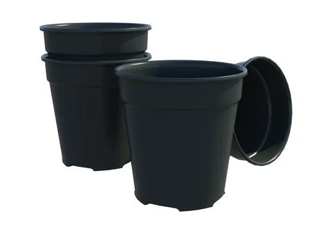 3D Rendering Empty Pots on White Stock Illustration
