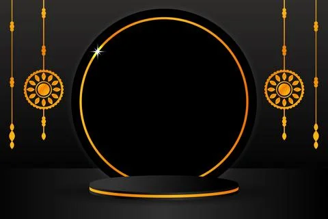 3D rendering of empty product background for cosmetics product. Modern blac.. Stock Illustration