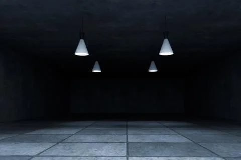 3d rendering, the empty room with exquisite top light. Stock Illustration