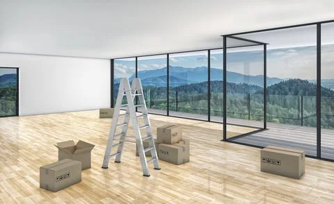 3d rendering of a empty room Stock Illustration