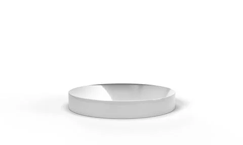 3D rendering of empty space for product display. round pedestal, wihte Stock Illustration